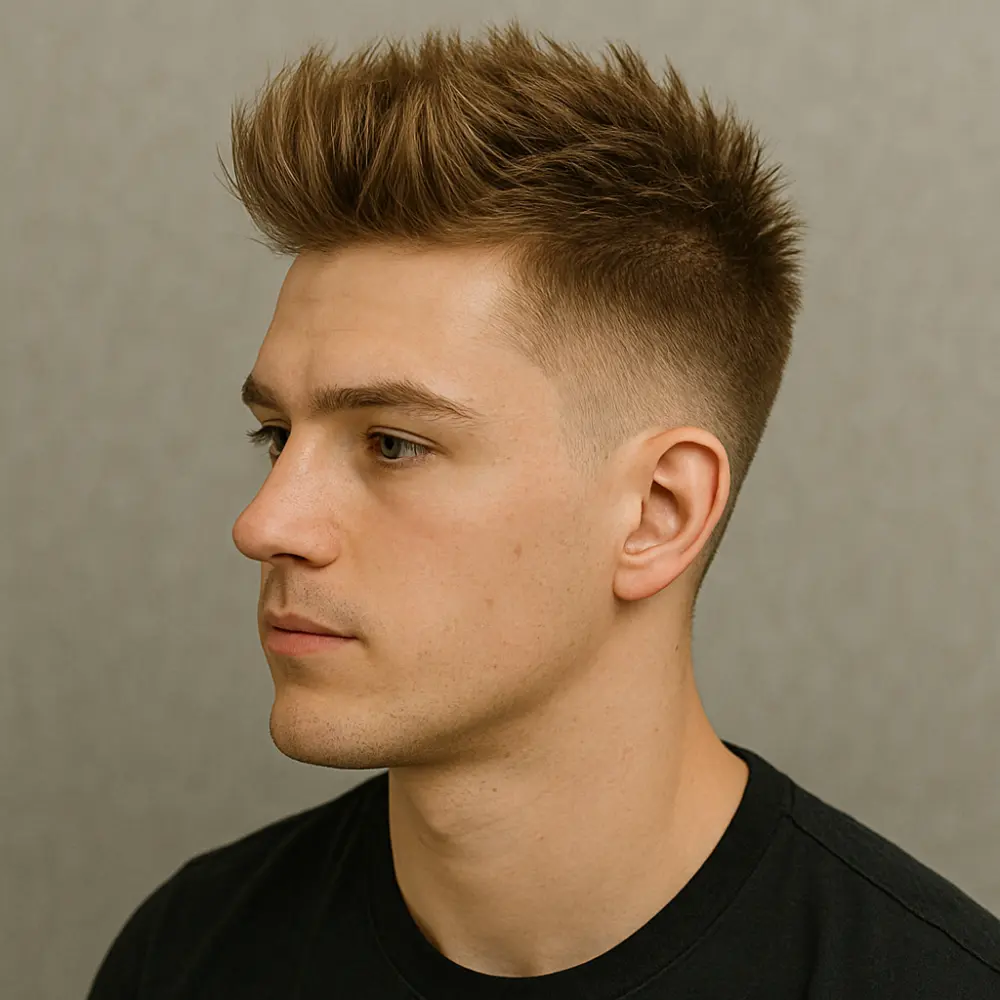 Mid Taper Fade with Brush Up