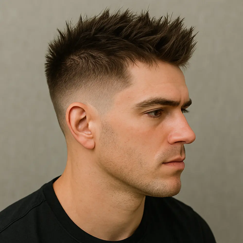 Mid Taper Fade with Spiky Hair