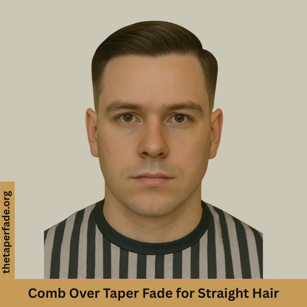 Straight Hair Comb Over Taper Fade