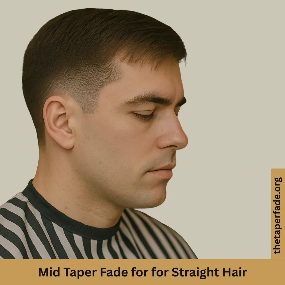 Straight Hair Mid Taper Fade