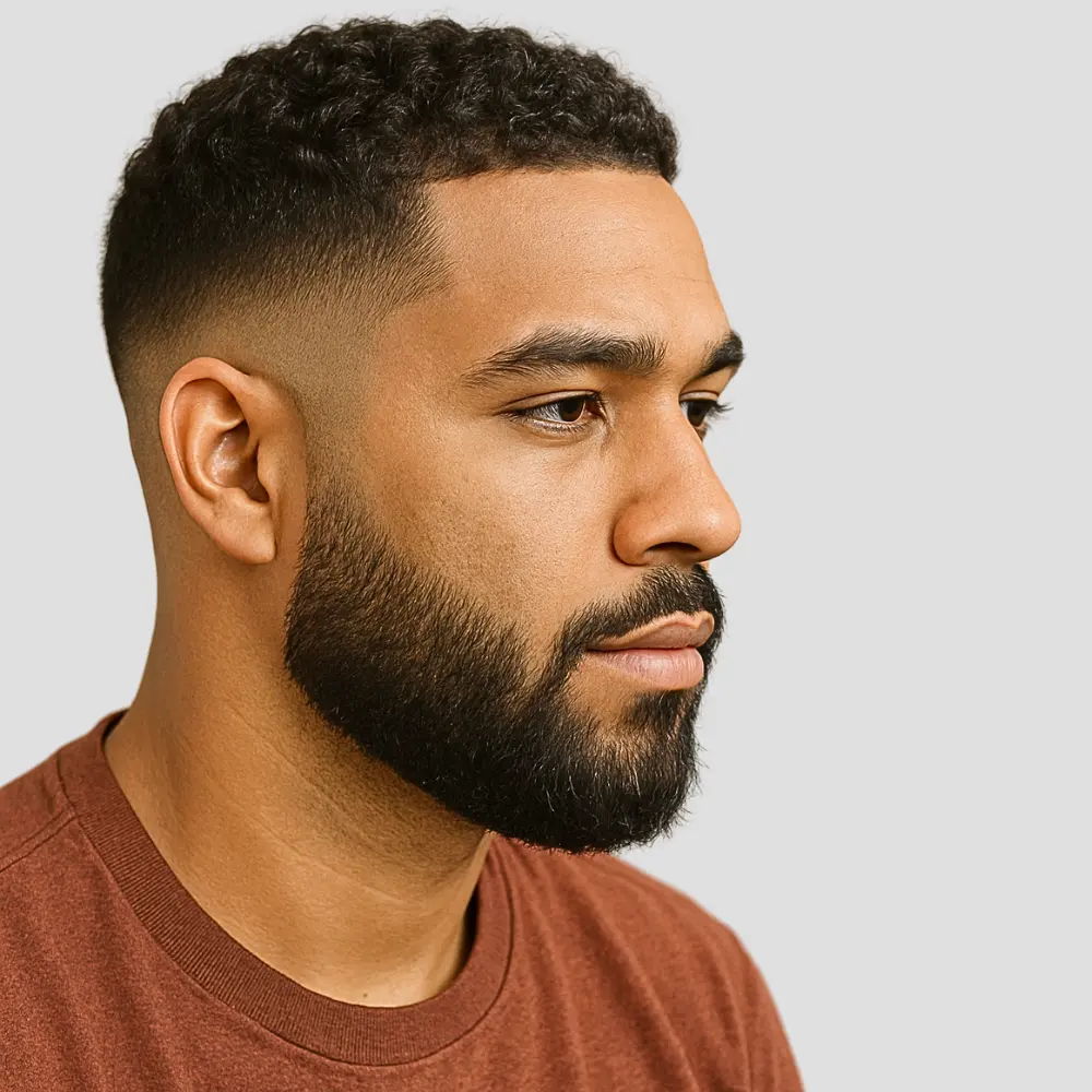 Low Taper Fade with Beard Blend