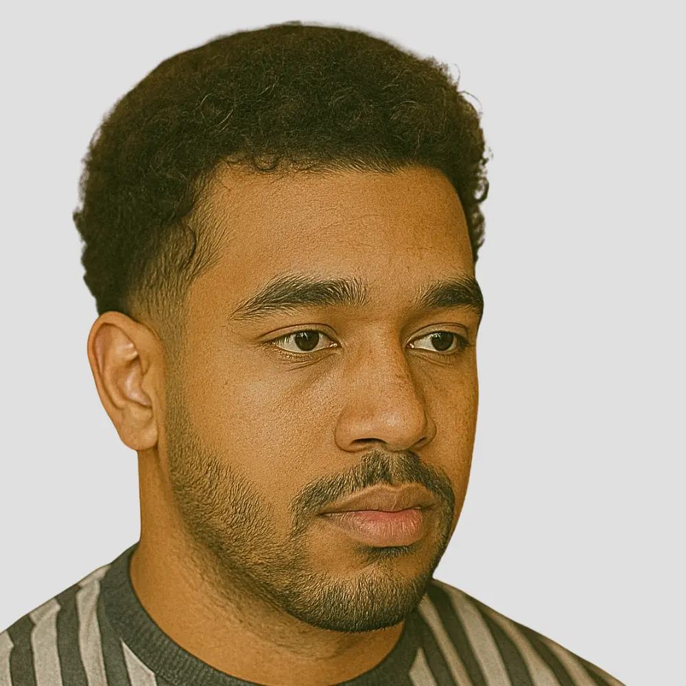 Low Taper Fade with Temple Curls