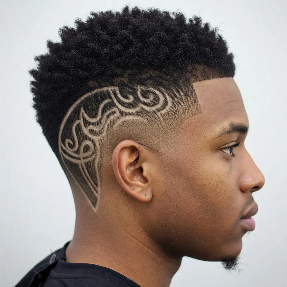 Mexican Taper Fade with Mohawk Curls
