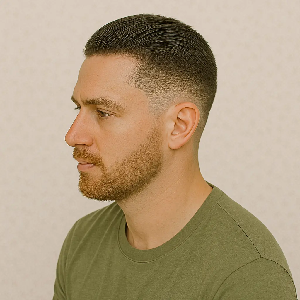 Slick Back Taper Fade with Short Top