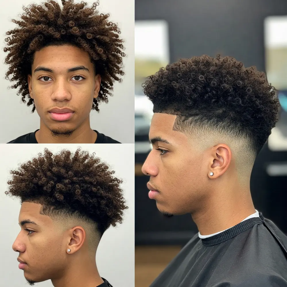 Temple Taper Fade with Curls