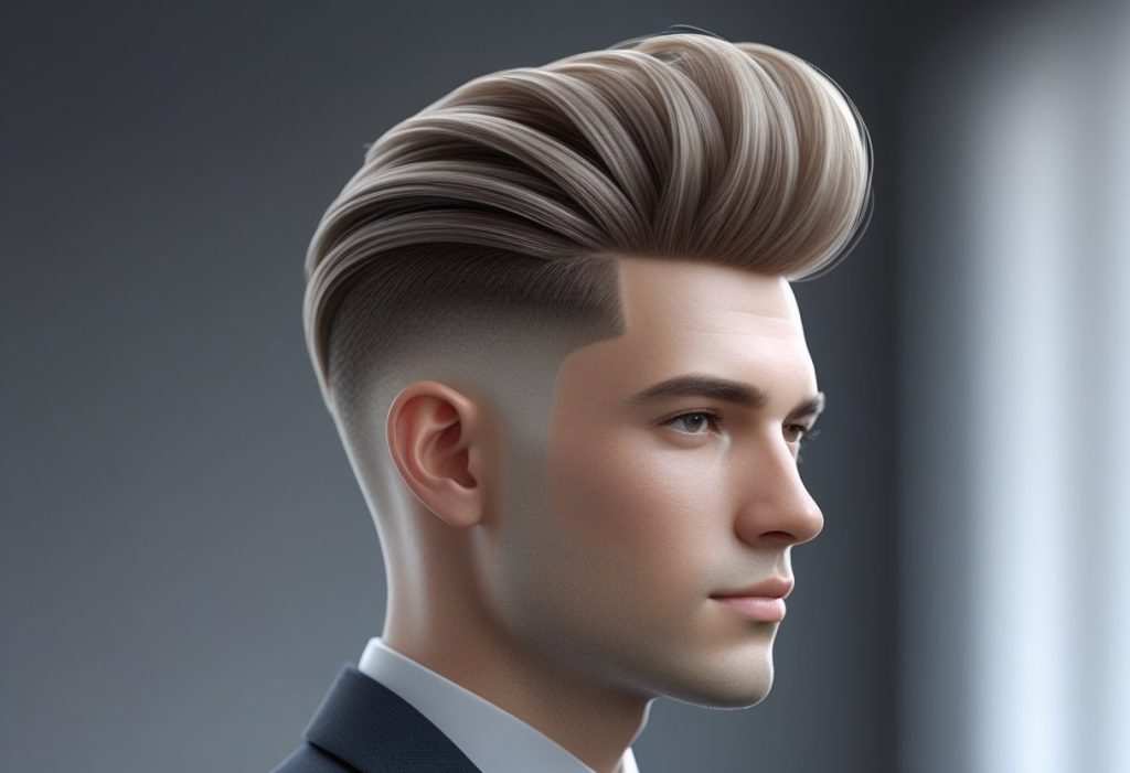 Sharp Side Part Stylish Fade Haircut for Modern, Fashion-Forward Men