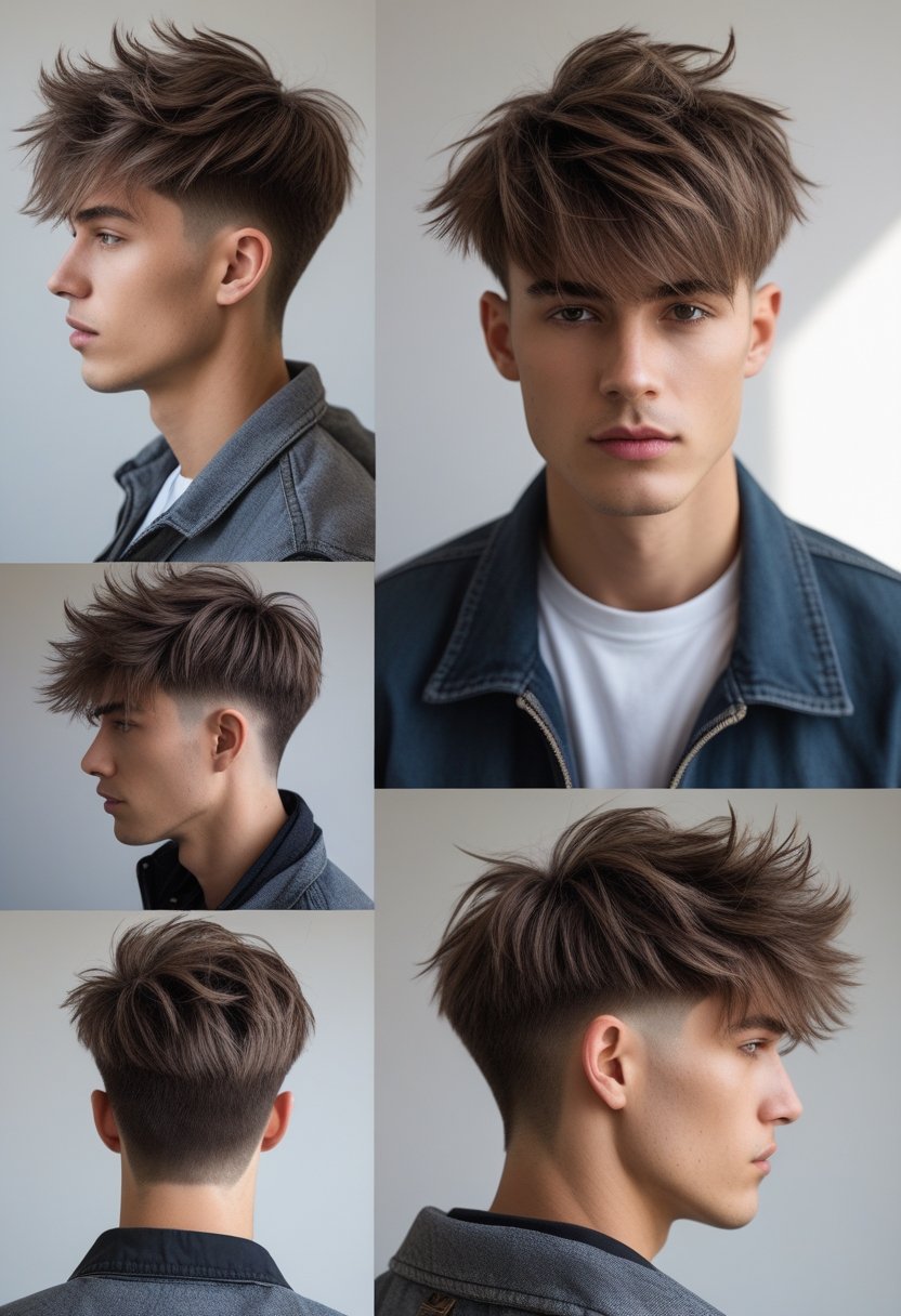 A young man with layered hair looking confidently at the camera against a plain background.
