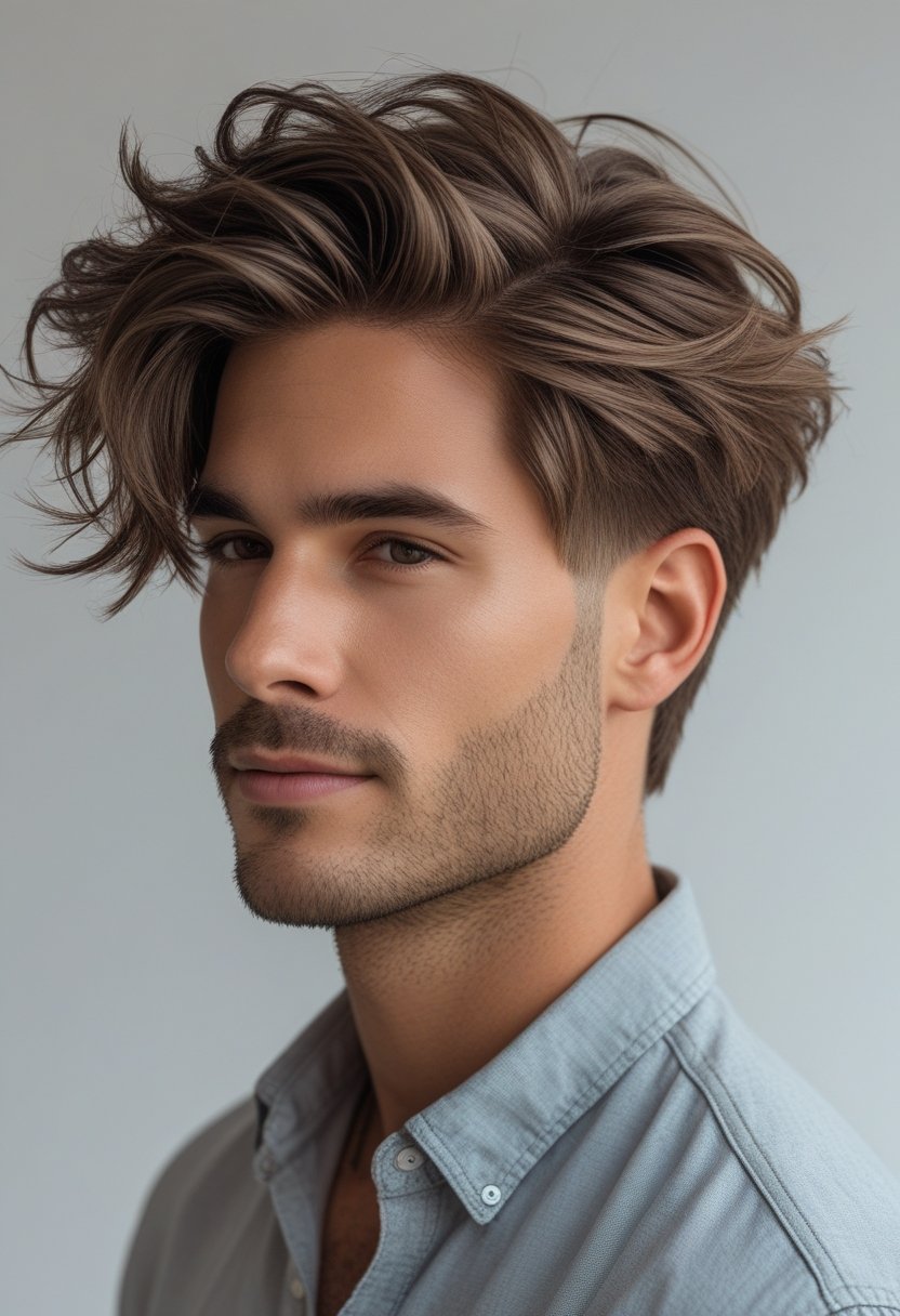 Portrait of a man with medium-length hair parted in the middle, looking straight ahead against a plain background.